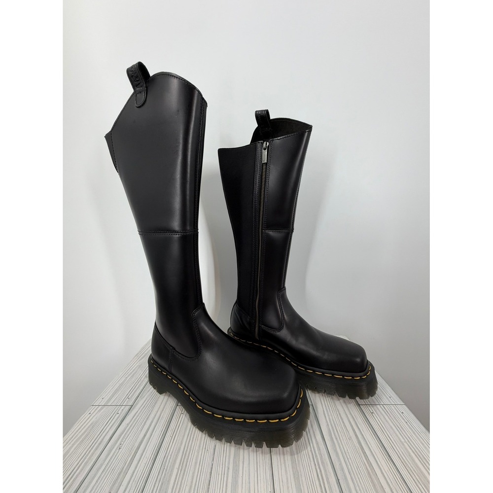 Dr. Martens Amaayah Hi Boots Black Leather Knee Tall Riding Women's Size 8 NEW - Picture 4 of 16